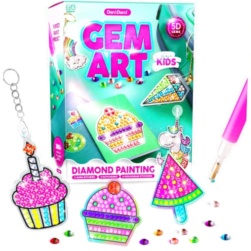 Dan&Darci Diamond Art Kit for Kids - Gem Painting Arts & Crafts Kits for Ages 6-12, Gifts for 6, 7, 8, 9, 10, 11, 12 Year Old Boy & Girl - Girls Birthday Toys Gift Ideas - Craft Activities Age 6+