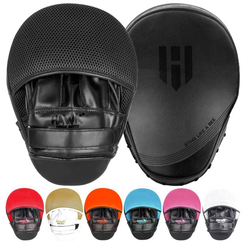 Hawk Sports Punching Mitts for Men, Women, & Kids, Leather Focus Mitts for Martial Arts & Boxing Training, Curved Punch Mitts for Karate, Kickboxing, Krav MAGA, Muay Thai & Taekwondo