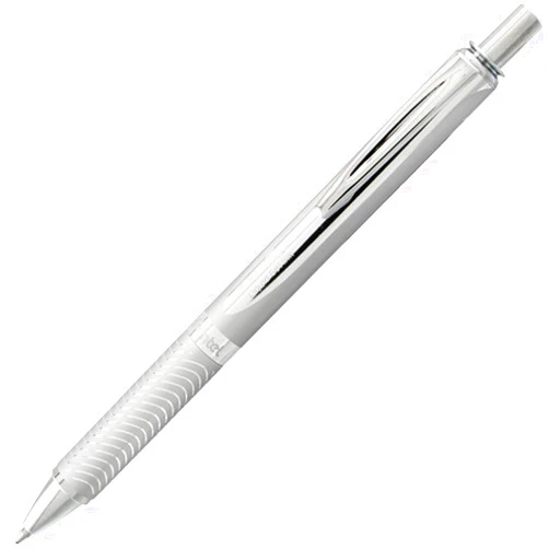 Pentel EnerGel Alloy Retractable Premium Liquid Gel Pen, (0.7mm) Silver Barrel, Black Ink, Pack of 2