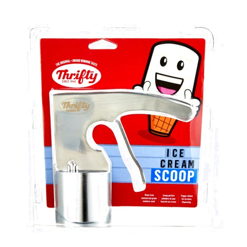 Thrifty Old Time Ice Cream Scooper Rite Aid | Original Stainless Steel Scoop | Cylinder Ice Cream Scoop with Trigger | Commercial Grade Stainless Steel Ice Cream Scoop