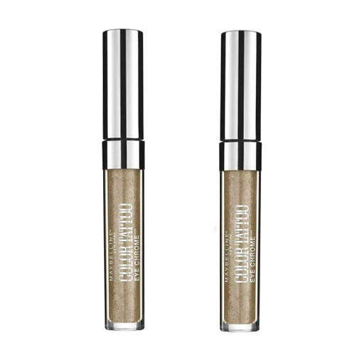 MAYBELLINE Pack of 2 New York Color Tattoo Eye Chrome Eyeshadow, Khaki Kool 520
