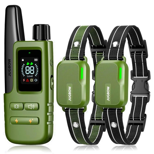 Jugbow Dog Shock Collar 2 Dogs (10-120Lbs) - 3300FT Dog Training Collar with Remote IPX7 Waterproof Electric Collar with 4 Training Modes, Security Lock, Rechargeable e-Collar for All Breeds, Sizes