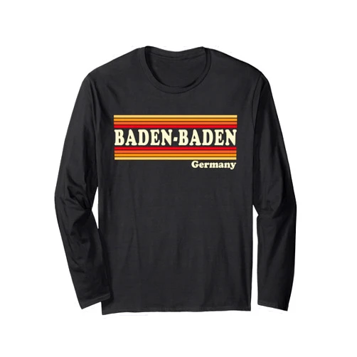 Retro Travel Cities Collection Vintage 80s Baden-Baden Germany Retro Graphic Long Sleeve T-Shirt