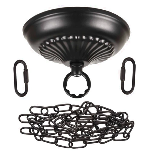 S SANGLE SOPFFY Sangle Soppfy Vingage Canopy Kit and Pendant Light Fixture Chain for Chandelier or Swag Light Fixtures,Maximum Weight of 50 Pounds, 6 feet,Heavy Duty,5 Inches Diameter, Black…