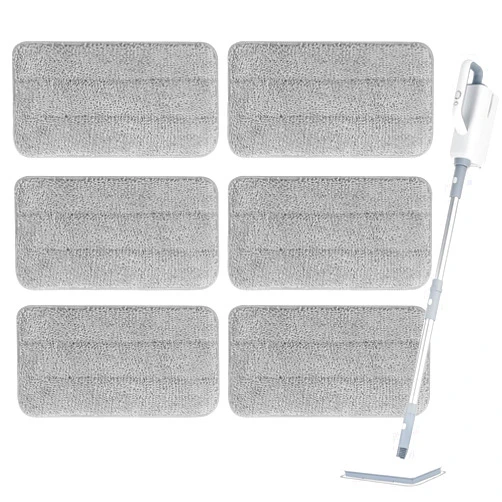Yicotira Microfiber Steam Mop Pads Compatible with Wotaste, FODFINU & FEPPO and Seyola Steam Mop Cleaner - Washable and Reusable Replacement Mop Pads for Floor Cleaning, 6 Pack