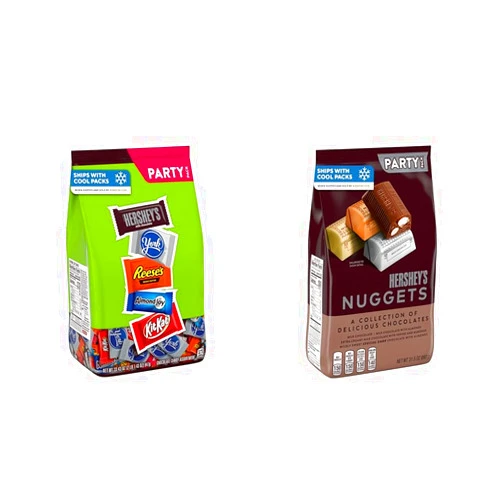 HERSHEY'S Miniatures Assortment (HSY, YORK, REESE, ALMOND JOY, KIT KAT) 33.43 oz & HERSHEY'S Nuggets Assortment Party Bag, 31.5oz