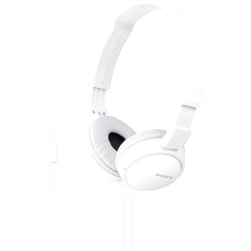 Sony ZX Series Wired On-Ear Headphones with Mic, White MDR-ZX110AP