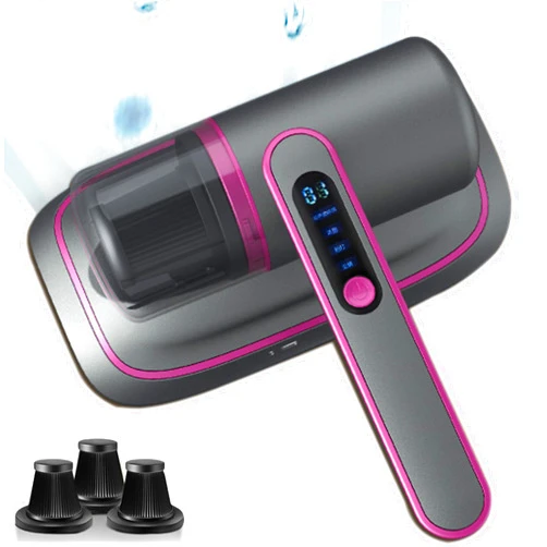 LZHYWEI Mattress Vacuum Cleaner,13Kpa Handheld Bed Vacuum Cleaner with Purple Light, Lightweight and Rechargeable Vacuum, Effectively Clean Up for Pillows, Sheets, Mattresses, Sofas, Bed (3 Filters)