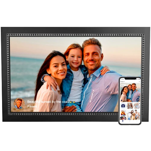Humblestead Digital Picture Frame 15.6 Inch Large Digital Photo Frame with 1920 * 1080 IPS Full HD Touchscreen, Humblestead 64GB WiFi Smart Frame Share Photos and Videos via AiMOR App, Wall Mountable