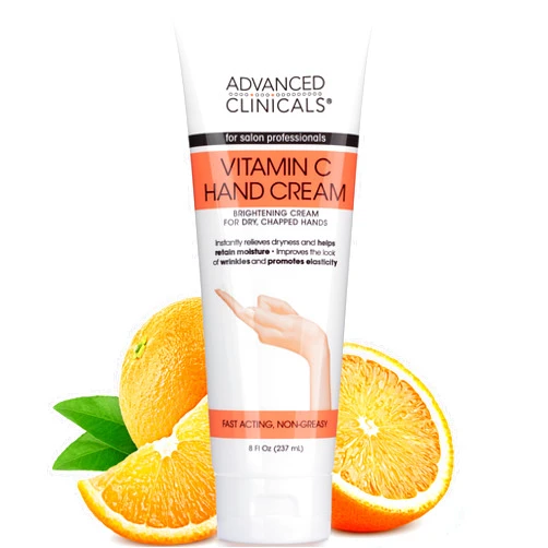Advanced Clinicals Vitamin C Body & Hand Lotion Moisturizing Skin Care Cream For Hands & Body – Intense Soothing & Hydrating Vitamin C Hand Cream Moisturizer For Dry Cracked Hands, Large 8 Fl Oz