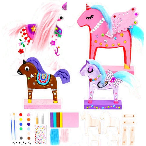 leffuny Unicorn Painting Kit for Kids - Unicorn Toys Wood Craft Kit - DIY Unicorn Gifts Toys kit - Arts and Crafts for Kids- Make Your Own Magic Unicorn Crafts- Christmas Gifts for Kids, Boys, Girls