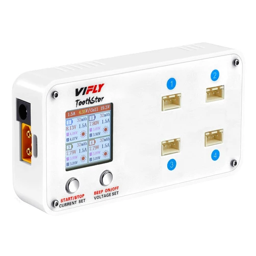 SoloGood VIFLY ToothStor 4 Port 2S Balance Charger with Storage Mode for RC FPV Freestyle Cinewhoop Drone DIY Parts