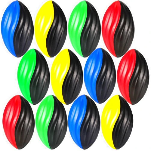 Jerify 12 Pcs Mini Foam Footballs for Kids Students 7 Inch Small Spiral Football Toys Easy Grip Waterproof Soft Emulation Ball for School Gift Sports Party Game(Classic Color)
