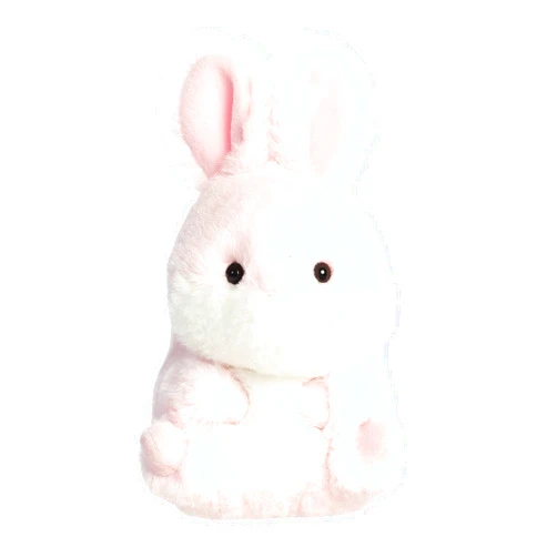 Aurora® Round Rolly Pet™ Bunny Pink™ Stuffed Animal - Adorable Companions - On-The-Go Fun - Pink 5 Inches