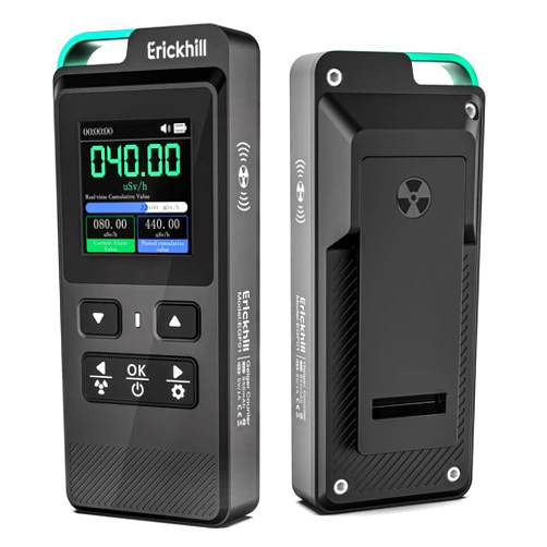 ERICKHILL Portable Geiger Counter, Nuclear Radiation Detector, Real-time Measurement and Cumulative Dose Recording