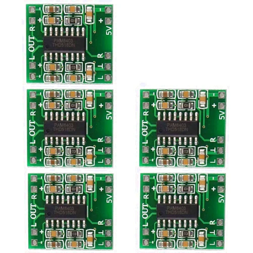 HiLetgo 5pcs PAM8403 2x 3W Mini Digital Power Amplifier Board AMP Class D 2.5-5V Input