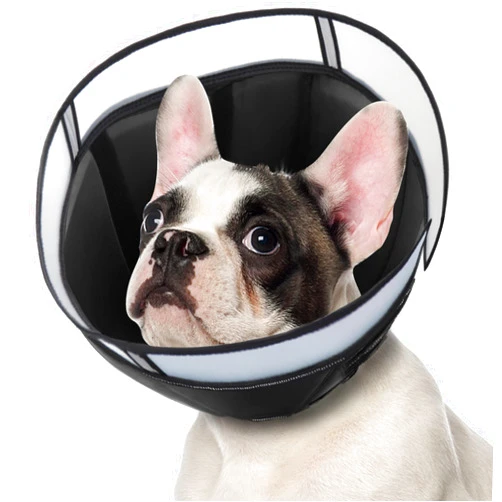 INKZOO Dog Cone Collar for After Surgery, Soft Pet Recovery Collar for Dogs and Cats, Adjustable Cone Collar Protective Collar for Large Medium Small Dogs Wound Healing (Black, Medium)