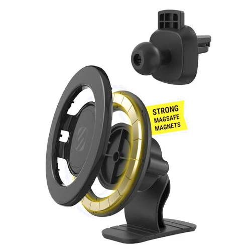 Scosche SMSDV MagicMount MagSafe Car Mount for Vent/Dashboard Cell Phone Holder, 360 Rotation Magnetic Phone Stand for Dash with Vent Clip Compatible with iPhone 16 15 14 13 12 and Android Cellphone