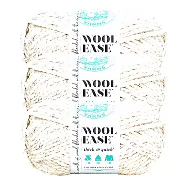 Lion Brand Yarn (3 Pack) Lion Brand Yarn Wool-Ease Thick & Quick Bulky Yarn, Wheat