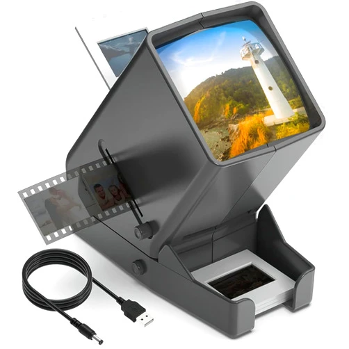 DIGITNOW 35mm Slide Viewer, 3X Magnification and Desk Top LED Lighted Illuminated Viewing and Battery Operation-for 35mm Slides & Positive Film Negatives 4AA Batteries Included