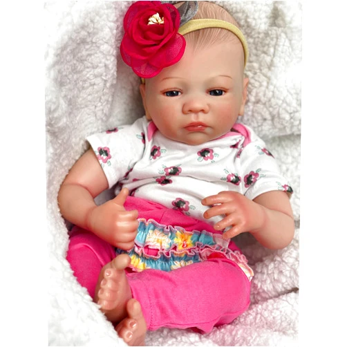 Adolly Gallery 18 inch Realistic Reborn Baby Doll - Soft Weighted Simulation Silicone Vinyl Newborn - Lifelike Baby Dolls with Clothes Name Nancy