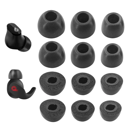 JNSA Memory Foam Ear Tips Noise Canceling Foam Eartips Ear Plug Ear Tip Gels Compatible with Beats Studio Buds/Beat Fit Pro, [Fit in Case],L/M/S 3 Size 6 Pairs,Black (Foampsb6p)