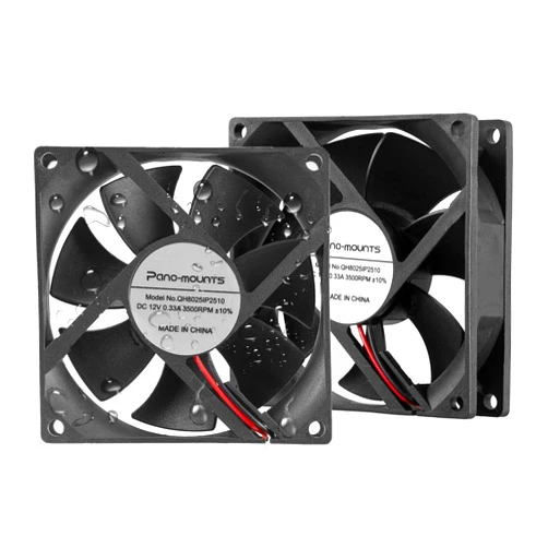 PANO-MOUNTS 80mm Moisture-Proof Fan 2-Pack 12V DC 8025 High Airflow Cooling Fan 2 Wire 3Pin 3500RPM For rv fridge
