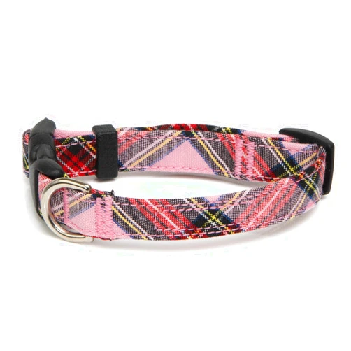 Toto & pal Toto&Pal Royal Tartan Plaid Collar Pink 25mm