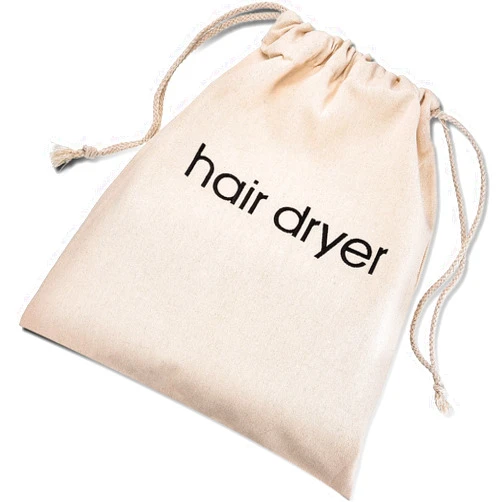 Bememo Hair Dryer Bags Drawstring Bag Container Hairdryer Bag, 11.8 by 13.8 Inch (Cotton, Beige)