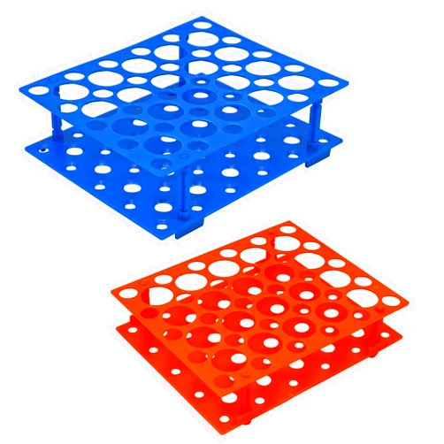 MYBS Supplies Centrifuge Tube Rack,2 Pieces Detachable Test Tube Rack Holder 50-Well Plastic Stand for 15ml 50ml Tube