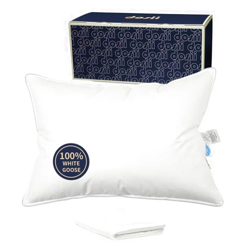 DOSII UDERLOR Cloudtop Goose Down Pillows: Luxury Hotel 100% Goose Down Pillow - Cooling Breathable Bed Pillows - Cloud Soft Pillows with Premium Pillowcase for Sleep(Standard of 1)