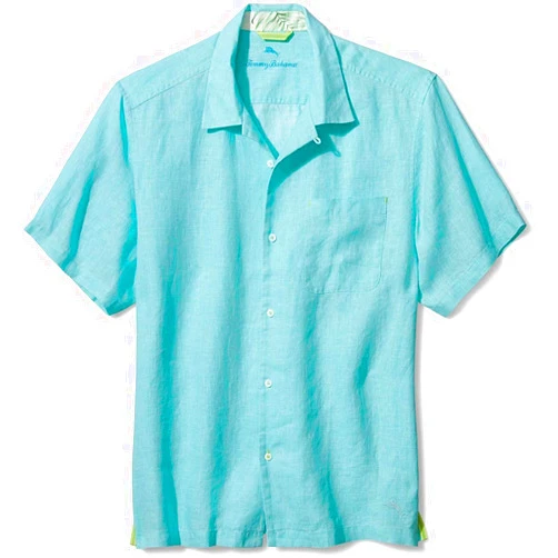 Tommy Bahama Mens Linen Sea Glass Camp Woven Shirt, S