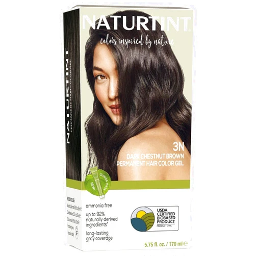 Naturtint 3N Dark Chestnut Brown Permanent Hair Color (Pack of 1), Ammonia Free, Vegan, Cruelty Free, up to 100% Gray Coverage, Long Lasting Results (Packaging may vary)