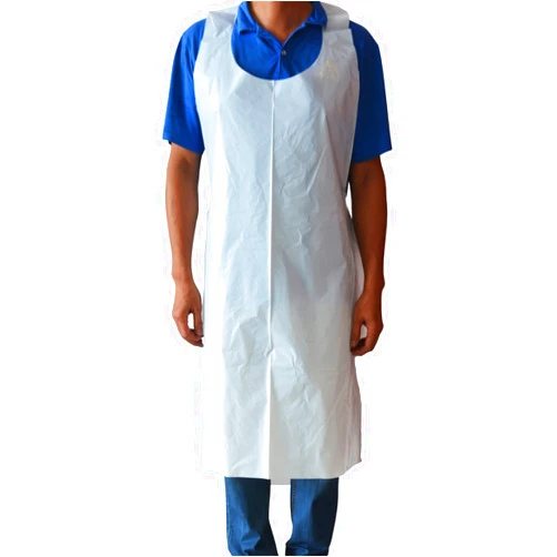 GZARY Plastic Disposable Apron 100 pcs, Durable Waterproof Plastic/Poly Apron, Protective Apron for Cooking, Crafting, Painting, Gardening, Cleaning, & Outdoor Use - White, 2mil 28