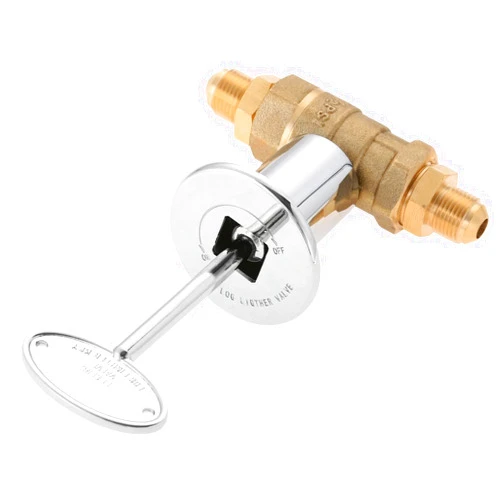 UMXUDAO 1 Set 1/2 Inch Straight Quarter-Turn Gas Shut-Off Valve Kit with Chrome Flange, 3-inch Key and 3/8 Male Flare X 1/2 NPT Fittings