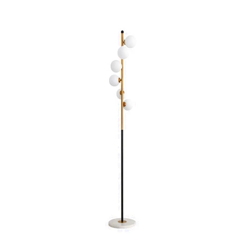 LJXBZ Floor Lamp 6 Heads Light Marble Base Simple Led Floor Lamp for Living Room Bedroom Dining Room Office Reading