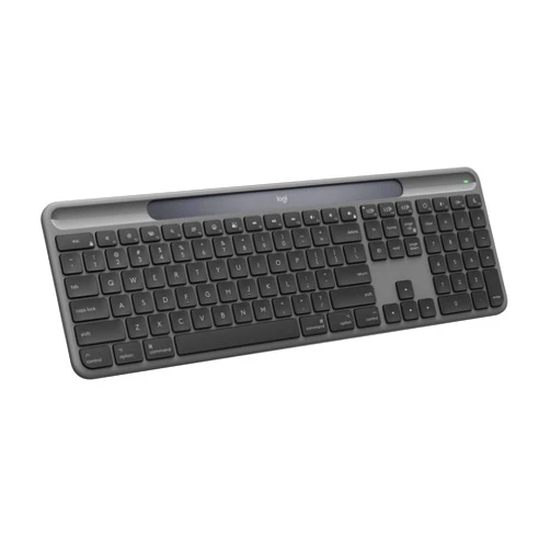 Logitech Signature Slim Solar+ Wireless Bluetooth Keyboard K980 for Mac, Solar and Artificial Light Powered, Up to 10 Years Battery Life, Customizable Keys - Graphite