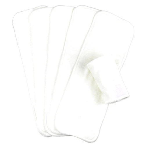 Mama Koala 5-Layer Natural Baby Cloth Diaper Inserts with Snaps, Adjustable and Reusable for Any Baby Cloth Diaper(6 Pack)