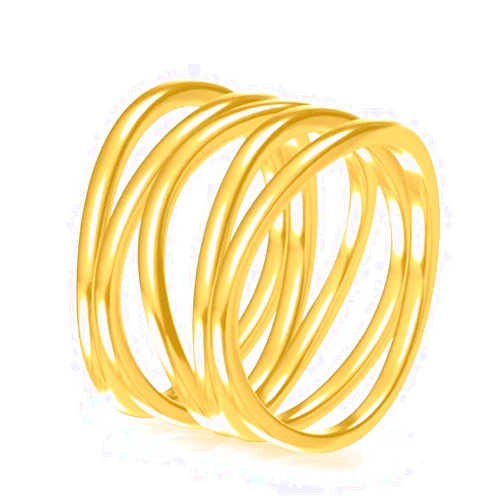 HAIXIAN Classic Gold Plain Multi Cross Lines Wide Band Ring,14K Yellow Gold Plated Statement Thumb Index Finger Chunky Band Ring,Cocktail Party Ring for Women