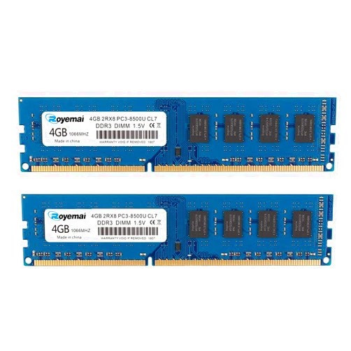 D DUOMEIQI 8GB Kit (2X4GB) DDR3 1066 PC3 8500U 4GB DDR3 8500 Dimm 2Rx8 240-pin CL7 1.5V Desktop RAM Memory Module