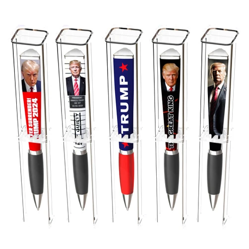 ANINKABOVE Trump Collectors Set Ballpoint Pen, Black Grip, MAGA Trump 2024 Design, Trump Merchandise Donald Trump Gifts for Men & Women, Make America Great Again Donald Trump Pen - Imprinted In USA (3-Sided Pen)