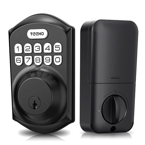 TEEHO TE001 Keyless Entry Door Lock with Keypad - Smart Deadbolt Lock for Front Door with 2 Keys - Auto Lock - Easy Installation - Matte Black