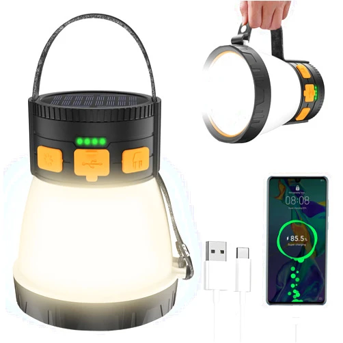 IToncs LED Camping Lantern, 1500 Lumens Camping Lantern Rechargeable with Solar Panel Charging, Waterproof, 8 Light Modes, 7500mAh Power Bank, Camping Flashlight for Hurricane Emergency, Hiking, Outdoor