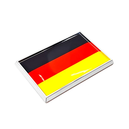 Perdecor Germany Flag Sticker Emblem German Decal Car Chrome Flags, 2 Pack, 3 x 2 inches