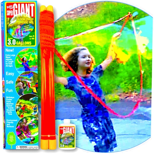 BUBBLE-THING BUBBLE THING Giant Bubble Wands and Giant Bubble Mix Powder | Makes 3 Gallons Giant Bubble Solution