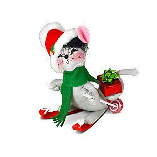 Annalee 6 inch Festive Gray Mouse Figurine