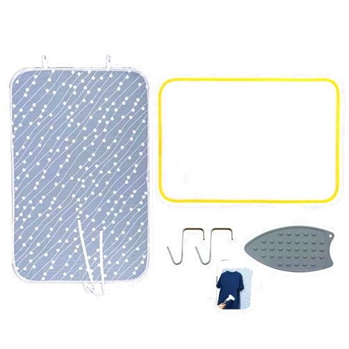 Oraony Ironing Board Tabletop, Portable Small Iron Board 5 in 1 Travel Isolated Heat Mat Cover for Table Top, Washer, Dryer, Countertop, Mini Ironing Blanket for Iron Anywhere(17.72 x 28.35 inch)