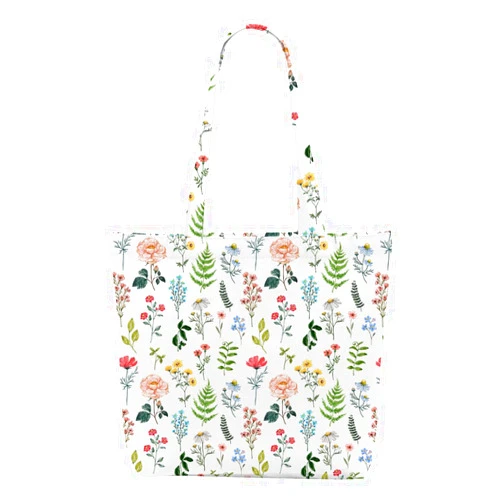 Decohim Floral Work Shopping Canvas Tote Bag with Pocket Reusable Grocery Bags Gifts for Women Girls Birthday Christmas