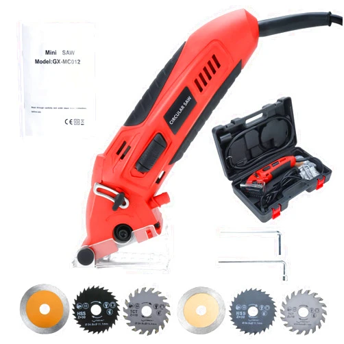 WerkWeit Mini Circular Saw Set Professional Multifunctional Circular Saw Machine Set 400W High Powered Compact Circular Saw with Tool Box, 6 Carbide Tipped Blades for Cutting Wood,Plastic,Tile,Metal
