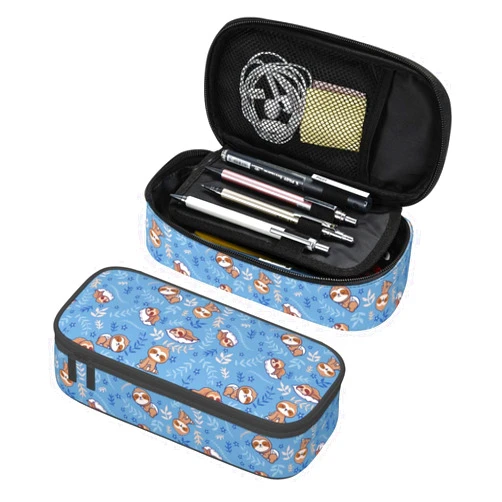 Aoojanu Cute Sleep Sloth Large Pencil Case With Zipper Compartments Stationery Pencil Bag For Kids Teens Students School Supplies